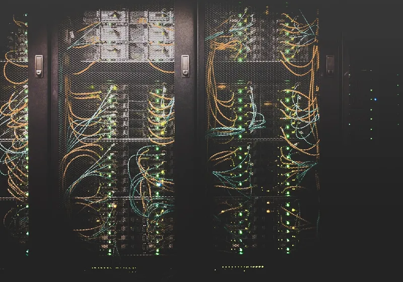 Network cabling and equipment within data centre server racks